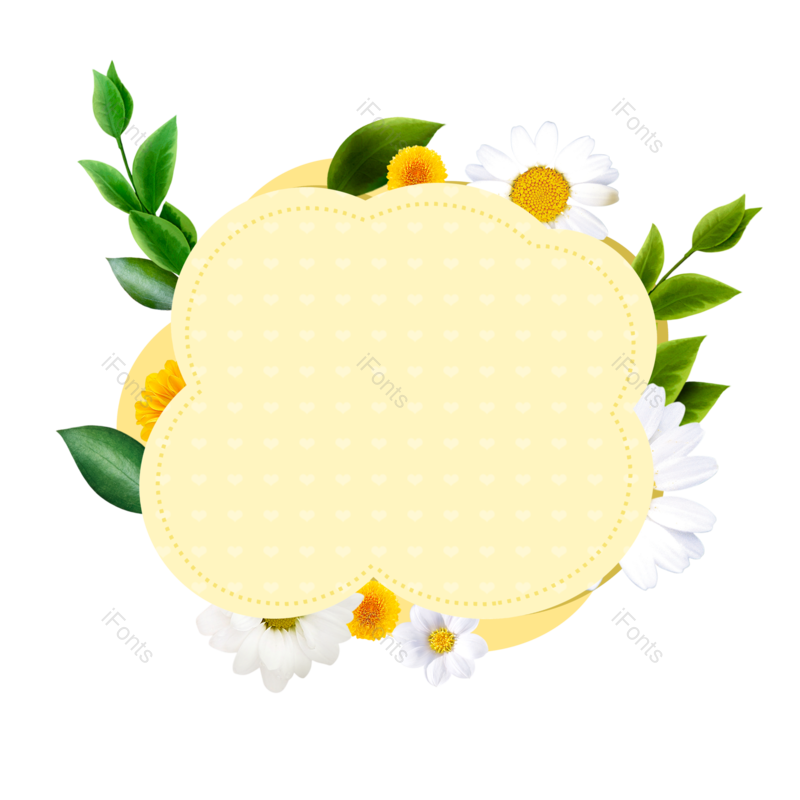 边框图片,装饰元素,菊花PNG,绿叶免抠素材